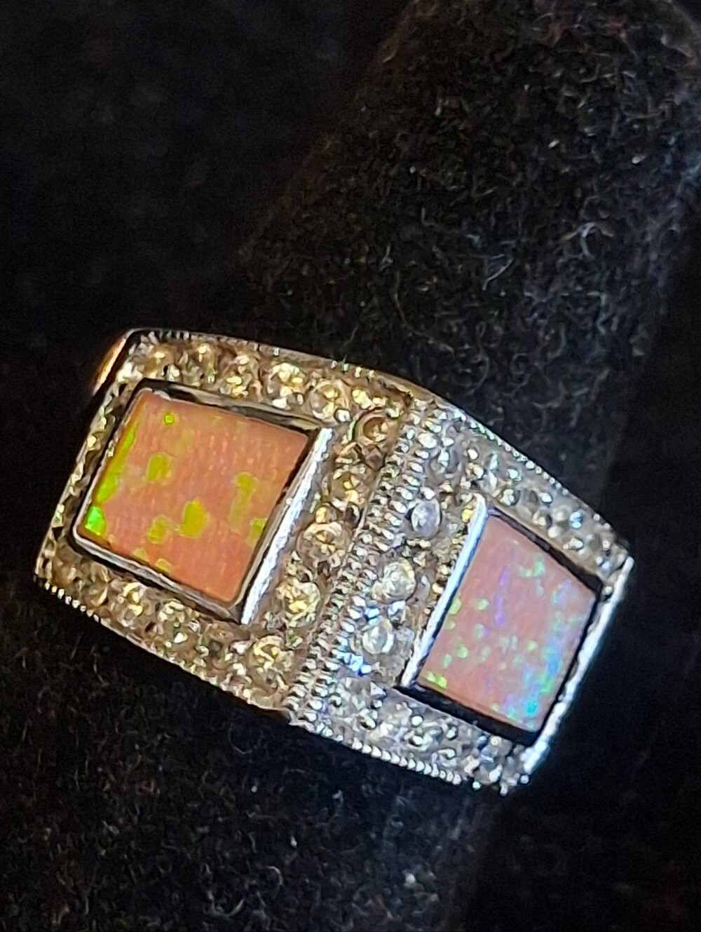 Elegant Sterling Silver Ring with Opal Accents Size 8 - Picture 14 of 14